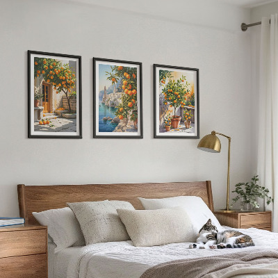Composição de quadros moderna Paisagens cítricas pintadas