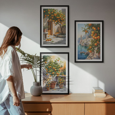 Composição de quadros moderna Paisagens cítricas pintadas