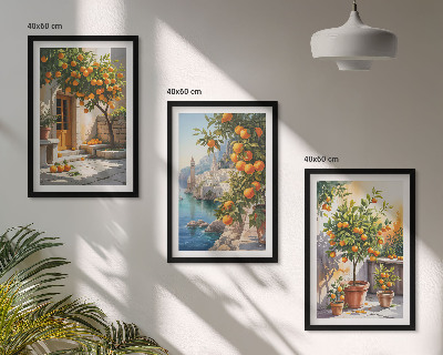 Composição de quadros moderna Paisagens cítricas pintadas