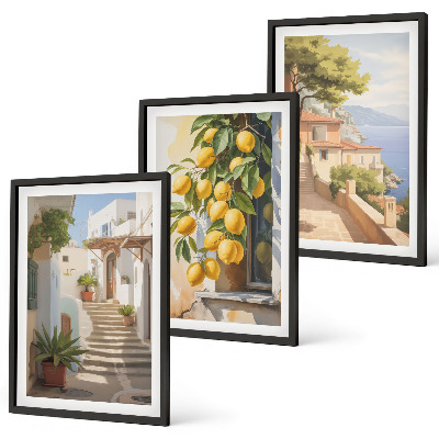 Composição de quadros moderna Lemon Streets Sea View