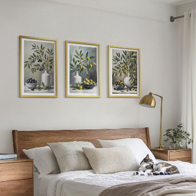 Composição de quadros moderna Azeitonas de cerâmica cinza