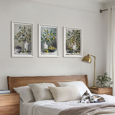 Composição de quadros moderna Azeitonas de cerâmica cinza