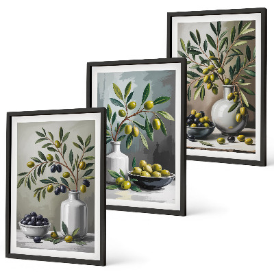 Composição de quadros moderna Azeitonas de cerâmica cinza