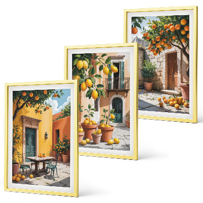 Composição de quadros moderna Frutas cítricas no jardim