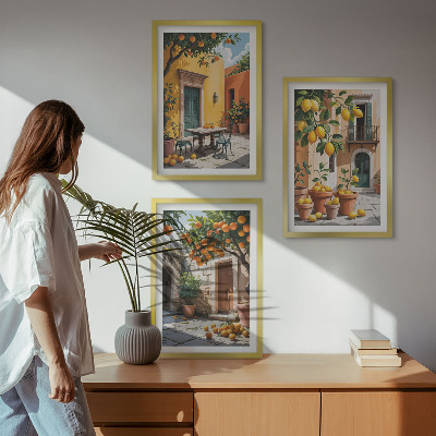 Composição de quadros moderna Frutas cítricas no jardim