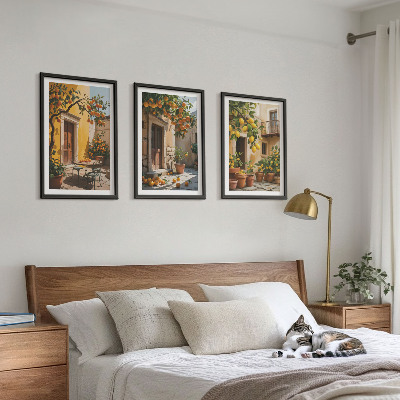 Conjunto de quadros para sala de estar Plantas cítricas para pátio