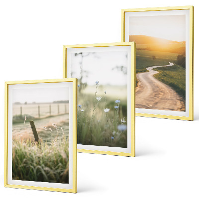 Conjunto de quadros para sala de estar Estrada oeste do prado paisagístico