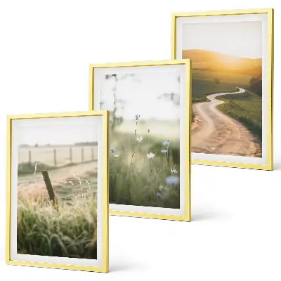 Conjunto de quadros para sala de estar paisagem estrada oeste do prado