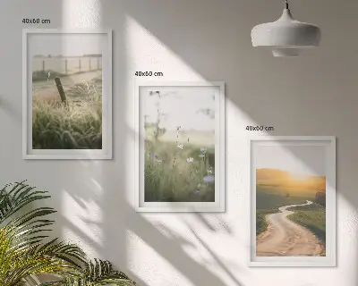 Conjunto de quadros para sala de estar paisagem estrada oeste do prado