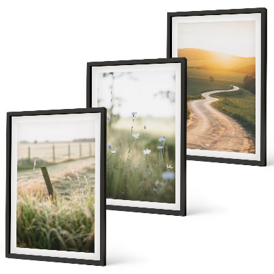 Conjunto de quadros para sala de estar Estrada oeste do prado paisagístico