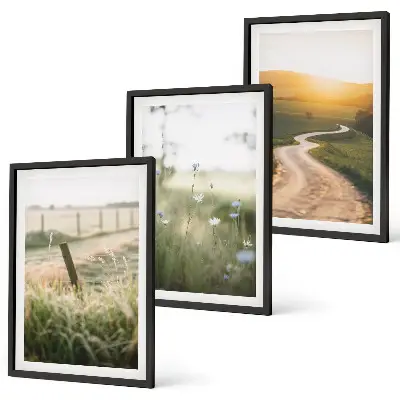Conjunto de quadros para sala de estar paisagem estrada oeste do prado