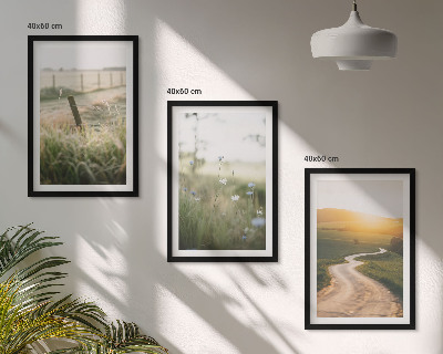 Conjunto de quadros para sala de estar Estrada oeste do prado paisagístico