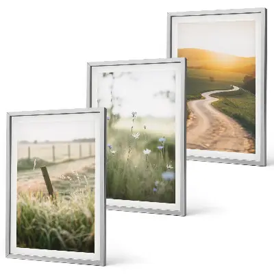 Conjunto de quadros para sala de estar paisagem estrada oeste do prado
