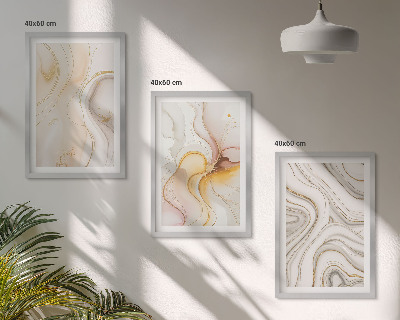 Conjunto de quadros para sala de estar Padrões abstratos em tons quentes