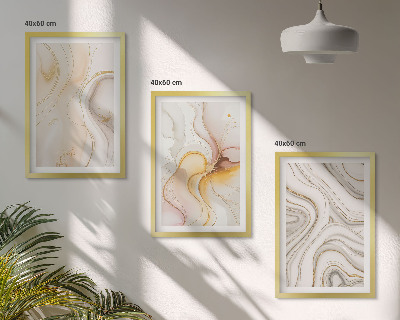 Conjunto de quadros para sala de estar Padrões abstratos em tons quentes