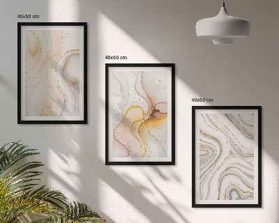 Conjunto de quadros para sala de estar Padrões abstratos em tons quentes