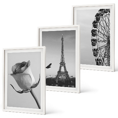 Composição de quadros moderna Rosa Torre Eiffel Roda-gigante