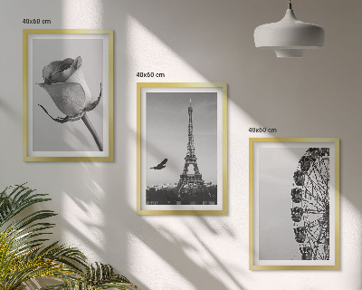 Composição de quadros moderna Rosa Torre Eiffel Roda-gigante
