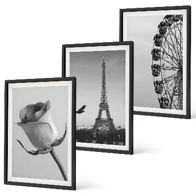 Composição de quadros moderna Rosa Torre Eiffel Roda-gigante