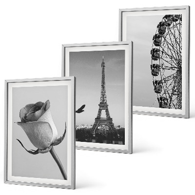 Composição de quadros moderna Rosa Torre Eiffel Roda-gigante