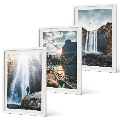 Conjunto de quadros para sala de estar Cachoeiras, montanhas, paisagens, natureza