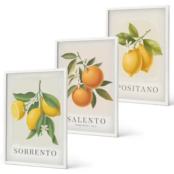 Composição de quadros moderna com limões e laranjas de Amalfi