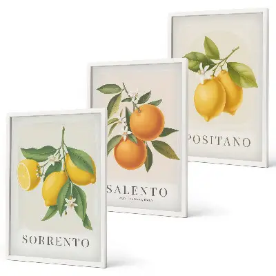 Composição de quadros moderna com limões e laranjas de Amalfi