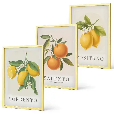 Composição de quadros moderna com limões e laranjas de Amalfi