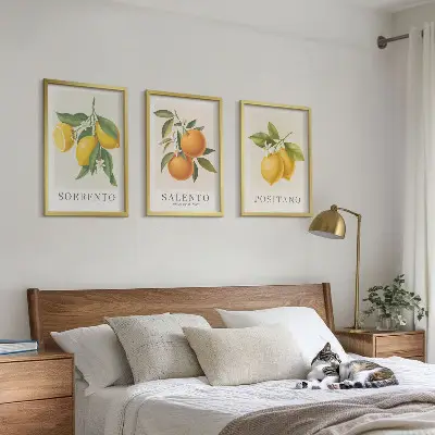 Composição de quadros moderna com limões e laranjas de Amalfi