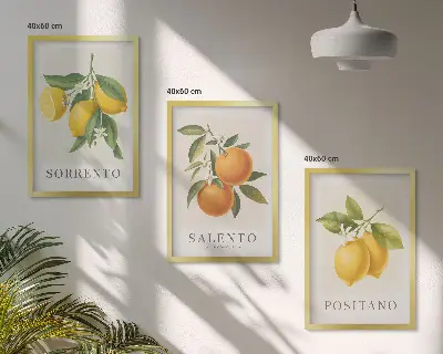 Composição de quadros moderna com limões e laranjas de Amalfi