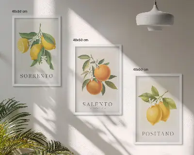 Composição de quadros moderna com limões e laranjas de Amalfi