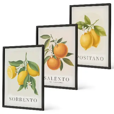 Composição de quadros moderna com limões e laranjas de Amalfi