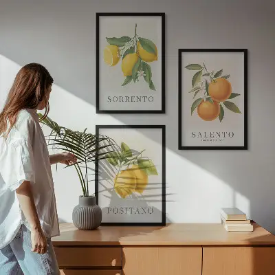 Composição de quadros moderna com limões e laranjas de Amalfi