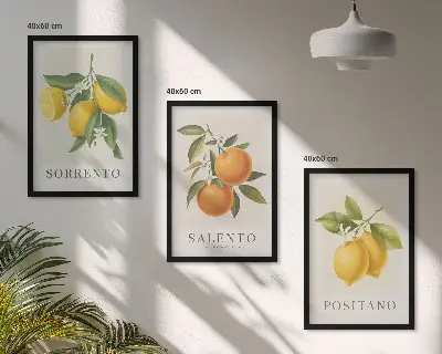 Composição de quadros moderna com limões e laranjas de Amalfi