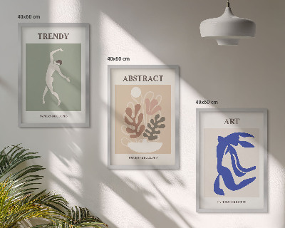 Conjunto de quadros para sala de estar Figuras de plantas elegantes de Matisse