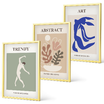 Conjunto de quadros para sala de estar Figuras de plantas elegantes de Matisse