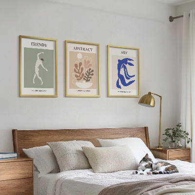 Conjunto de quadros para sala de estar Figuras de plantas elegantes de Matisse