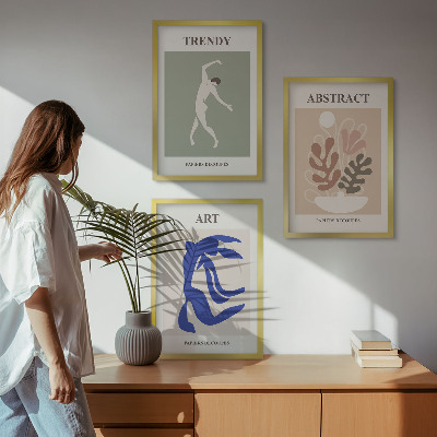 Conjunto de quadros para sala de estar Figuras de plantas elegantes de Matisse