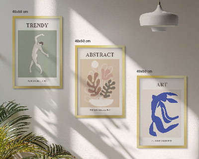 Conjunto de quadros para sala de estar Figuras de plantas elegantes de Matisse