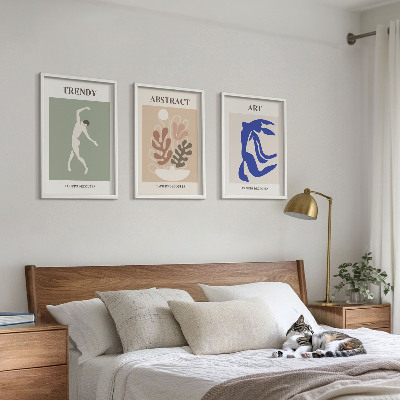 Conjunto de quadros para sala de estar Figuras de plantas elegantes de Matisse