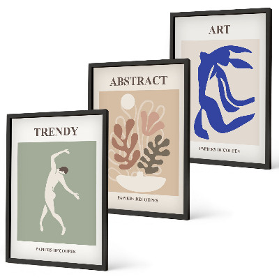 Conjunto de quadros para sala de estar Figuras de plantas elegantes de Matisse