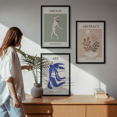 Conjunto de quadros para sala de estar Figuras de plantas elegantes de Matisse
