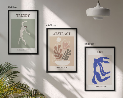 Conjunto de quadros para sala de estar Figuras de plantas elegantes de Matisse