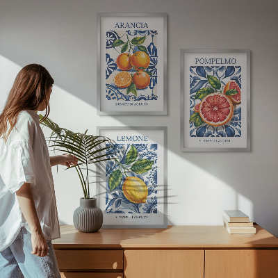 Composição de quadros moderna Cartazes de moda cítrica italiana
