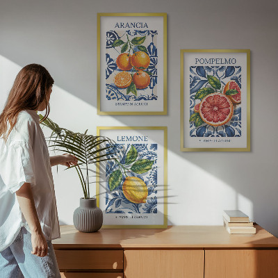 Composição de quadros moderna Cartazes de moda cítrica italiana
