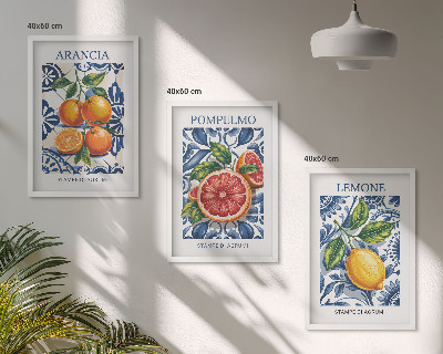 Composição de quadros moderna Cartazes de moda cítrica italiana