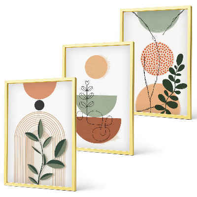 Conjunto de quadros para sala de estar Formas abstratas de plantas