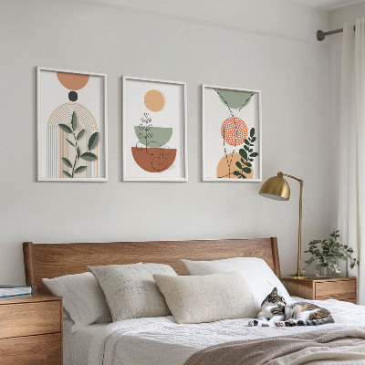 Conjunto de quadros para sala de estar Formas abstratas de plantas