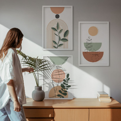 Conjunto de quadros para sala de estar Formas abstratas de plantas