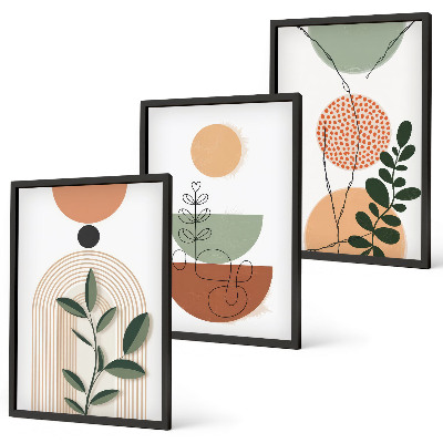 Conjunto de quadros para sala de estar Formas abstratas de plantas